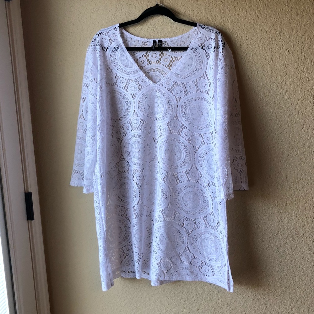 White swim coverup. 1X